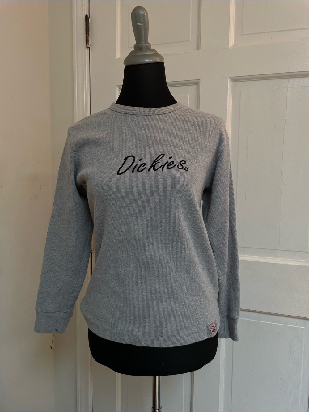 Dickies Light Gray Crewneck Sweatshirt with Black Script Logo